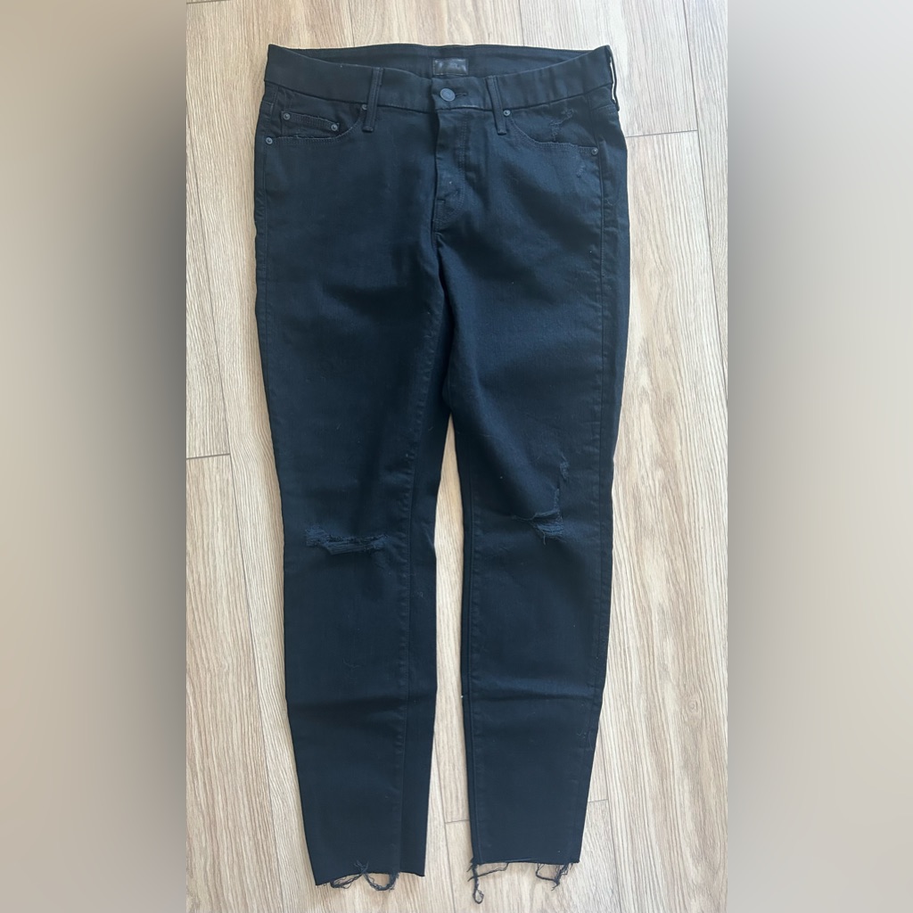 Mother Black Skinny Jeans With Stretch